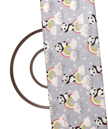 Grey Colour Animal Printed Cotton Fabric